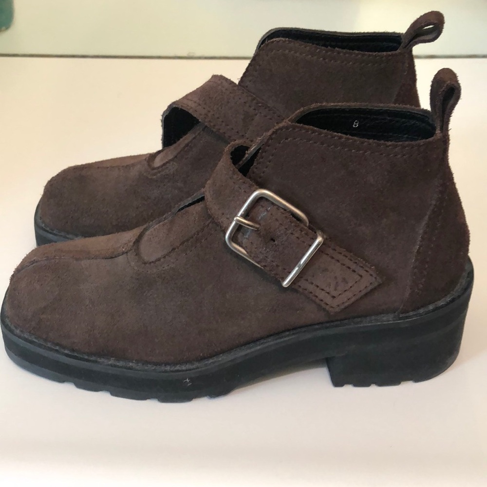 Brown suede boots